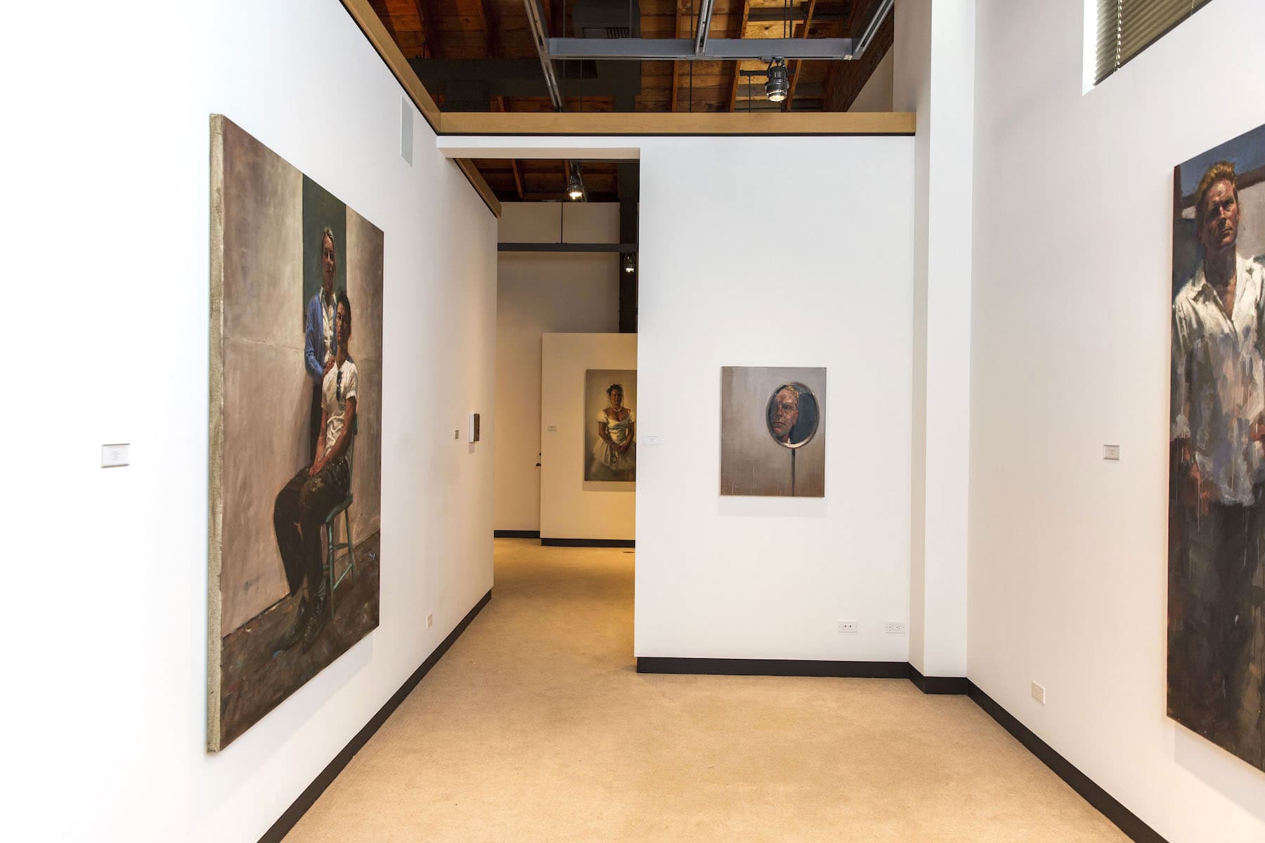Installation view of Jorg Dubin's paintings in The Honarkar Foundation gallery.